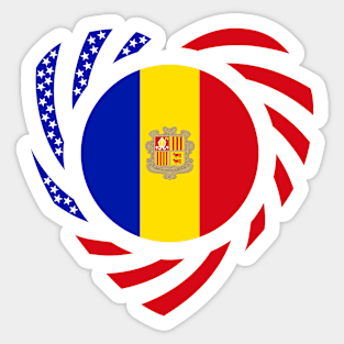 Andorran American Multinational Patriot Flag Series (Heart) Sticker